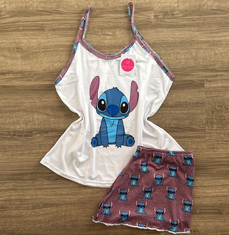 Pijama Feminino Baby Doll Stitch