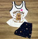 Pijama Feminino Baby Doll Capivara
