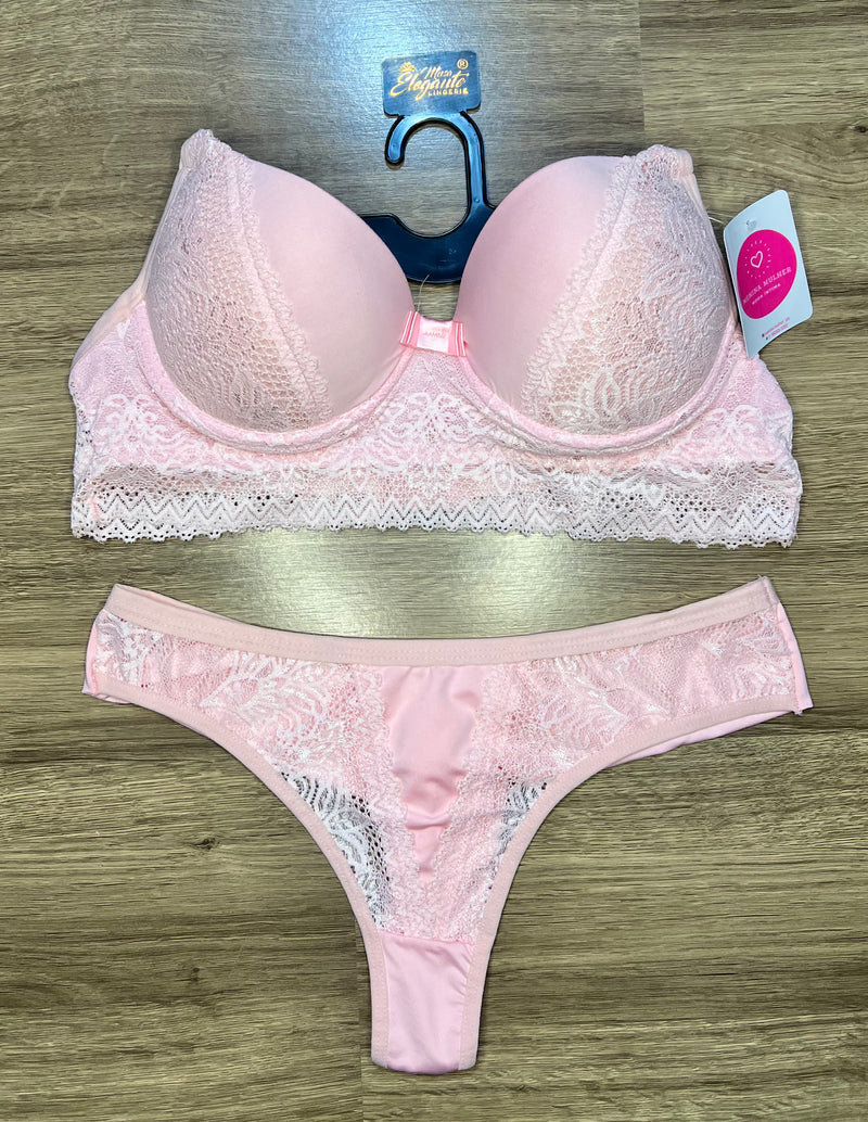 Conjunto Lingerie Feminino Amor em Renda