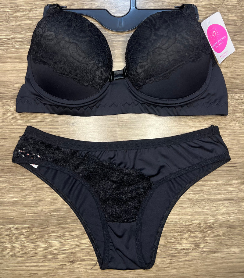 Conjunto Lingerie Feminino Preto